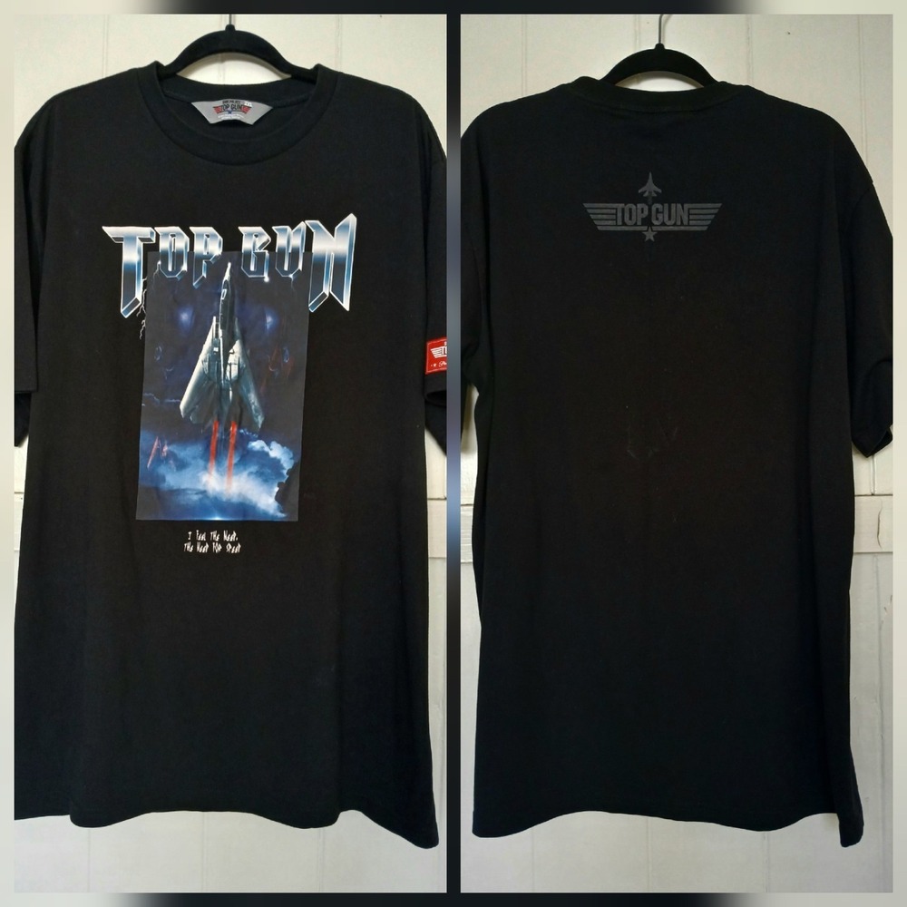 TOP‎ GUN × Shoe Palace T-Shirt Short Sleeve Crew Neck Men's 2XL Black Cotton
